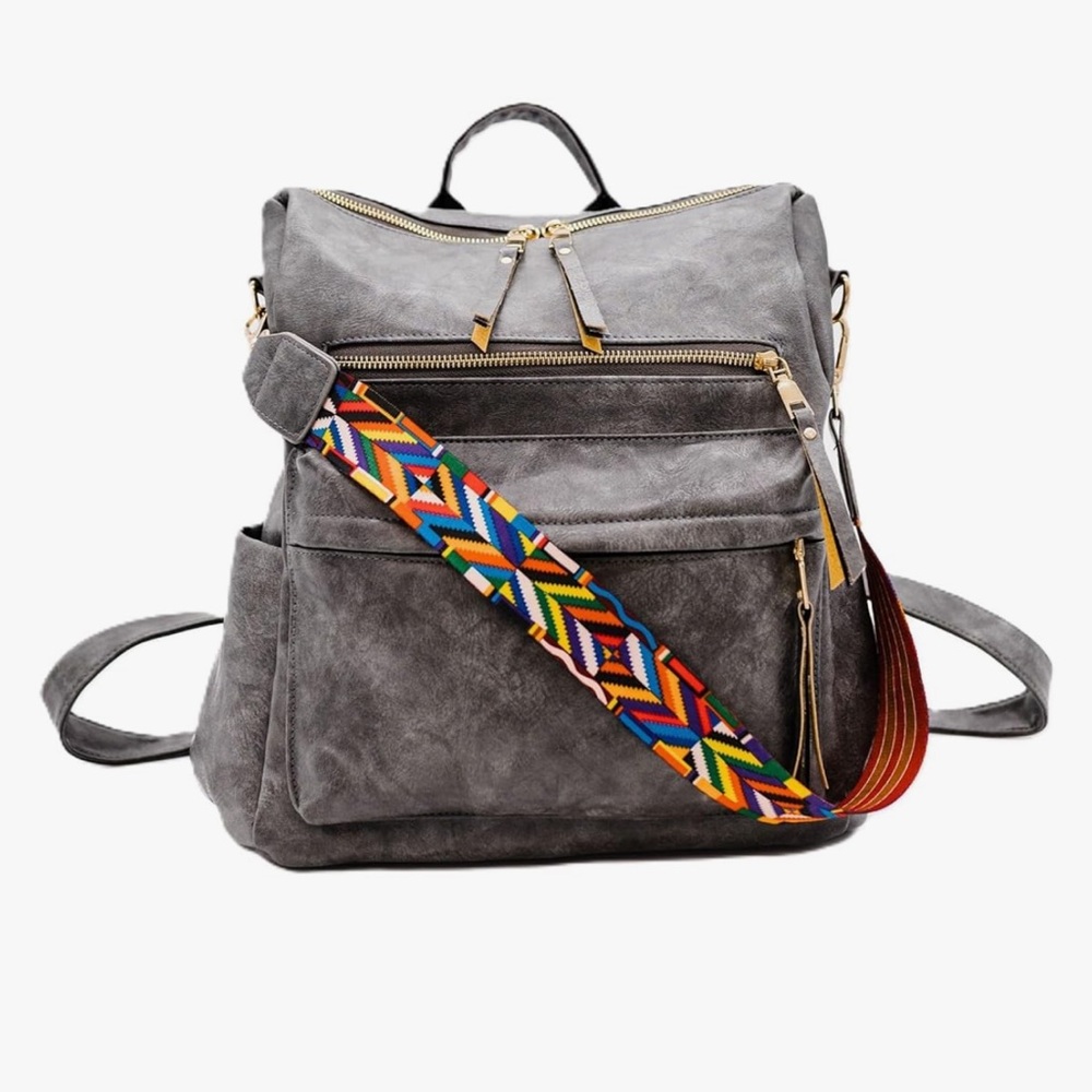 modern+chic Brielle Convertible Backpack, Grey - Picture 2 of 7